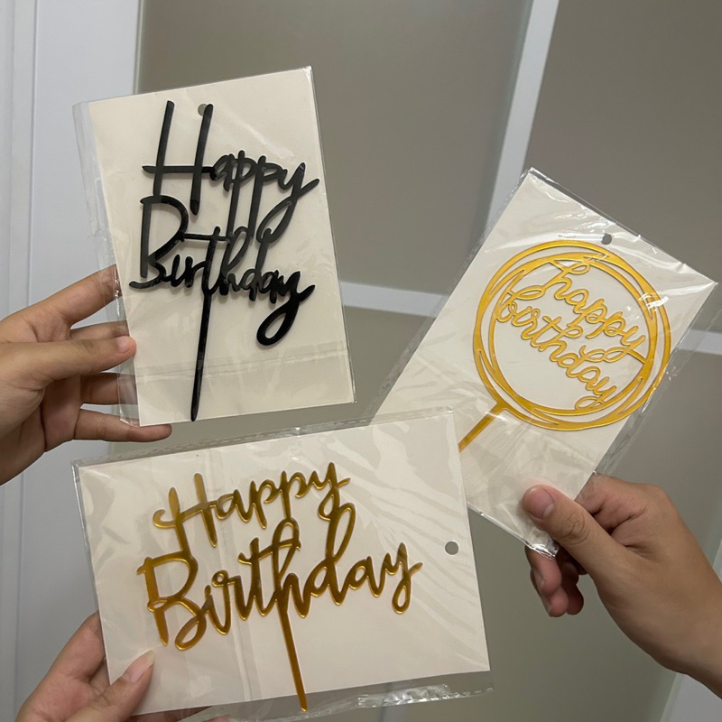 

Topper Akrilik Happy Birthday / Topper ulang tahun / Toper Acrylicn Gold
