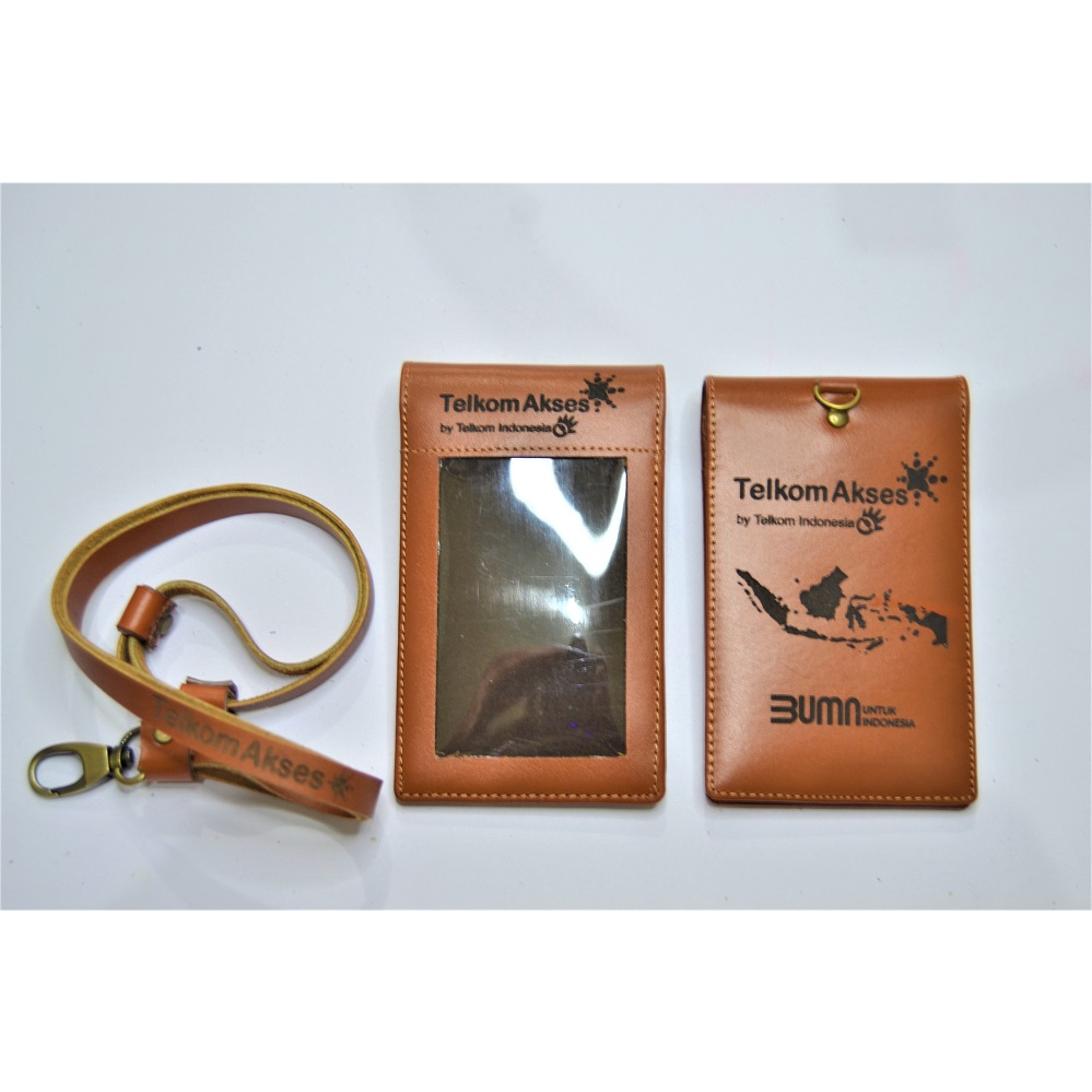 

Id Card Holder Kulit Logo Telkom Akses Free Lanyard Kulit