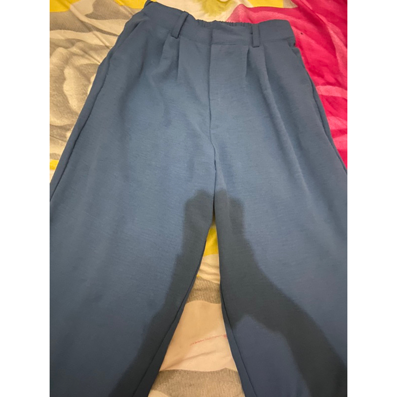 WTS PRELOVED TROUSERS HIGHWAIST CELANA KULOT BLUE DENIM JEANS BIRU DENIM SIZE XL kantor kuliah ootd 