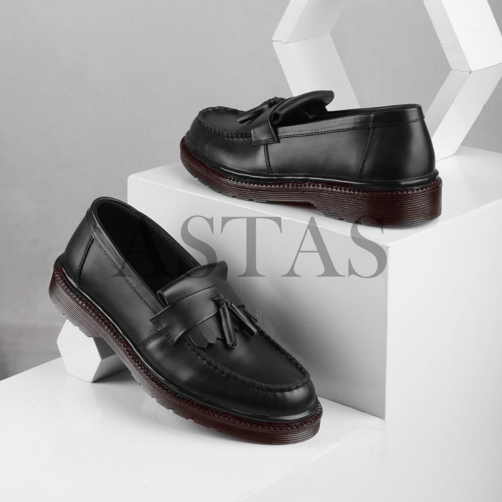 Sepatu Loafers  Pria Formal Kulit Asli Sepatu Docmart Pria Kulit Asli