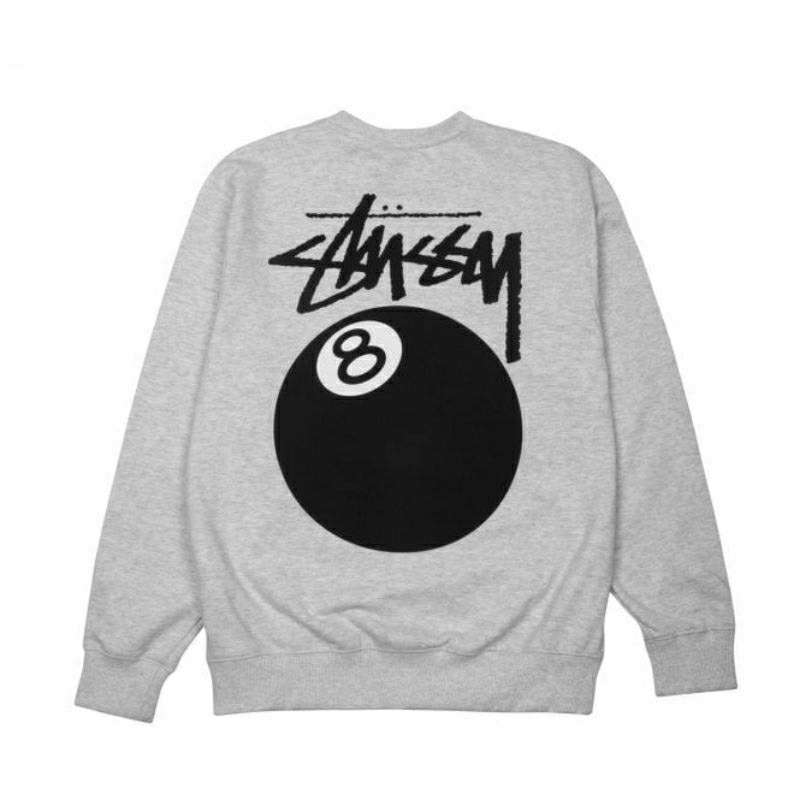 STUSSY 8 BALL CREWNECK GREY