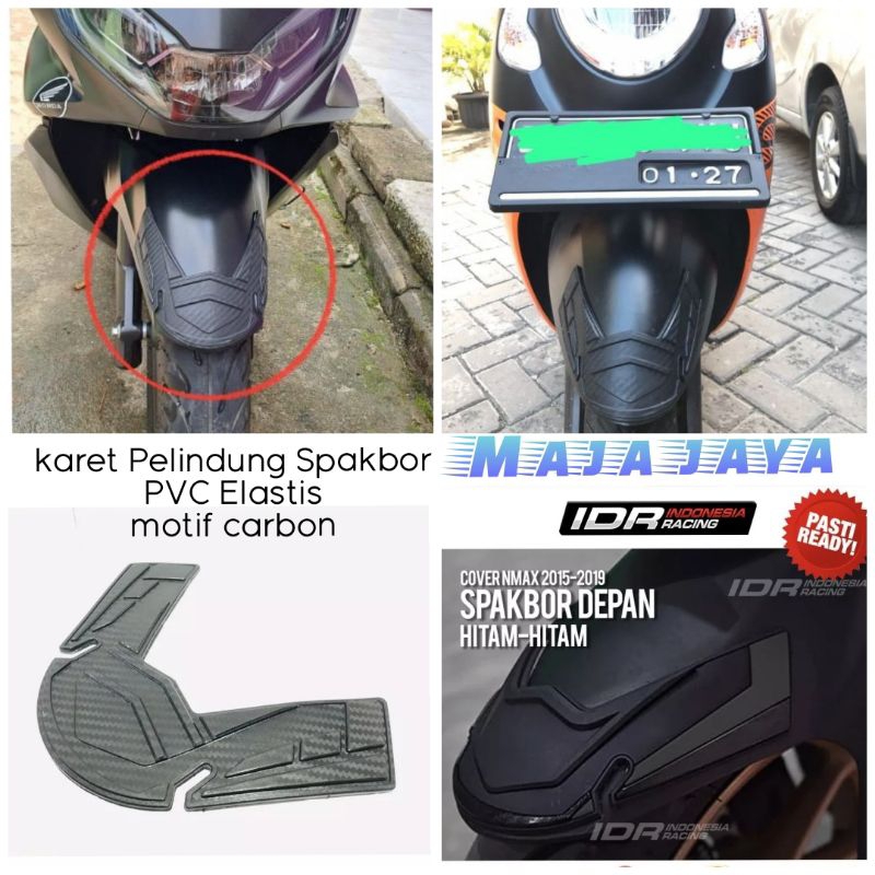 Pelindung Spakbor depan Karet PVC Elastis karet pad spakbor motif Carbon Protect spabot depan Nmax A
