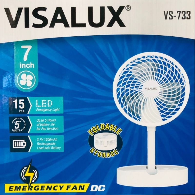 Kipas Angin Portable VISALUX Emergency Fan and Lamp VS-733