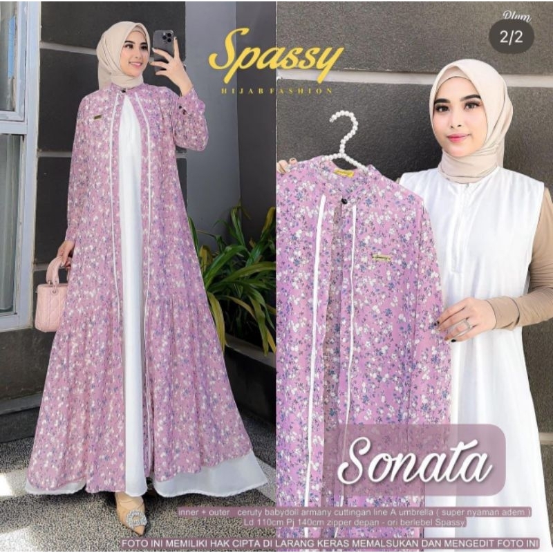 Sonata set ori madani [gamis ceruty rompi bunga]