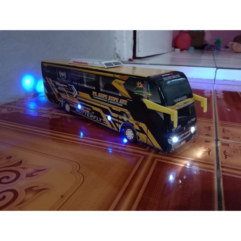 miniatur bus telolet viral ukuran besar