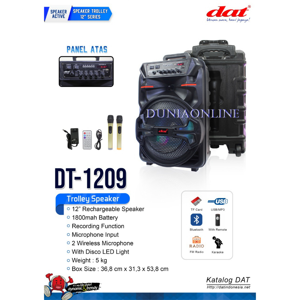 SPEAKER PORTABLE DAT DT1209 / DAT DT 1209 / DT-1209 ORIGINAL BLUETOOTH