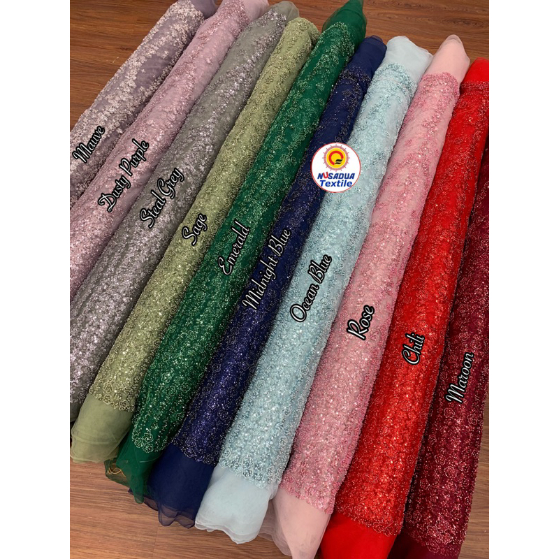 1/2 METER KAIN JACOB LACE // LACE FULL PAYET // KAIN KEBAYA PAYET MURAH