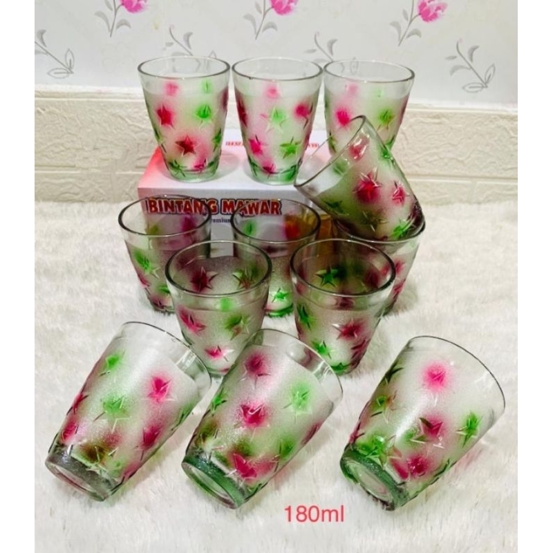 Gelas Kaca Mawar harga lusinan