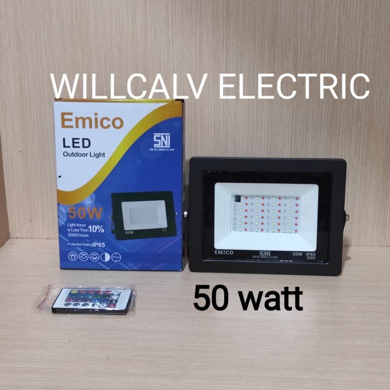 Lampu sorot RGB 50W led Ac 220V / Lampu sorot led 50W RGB Ac 220V