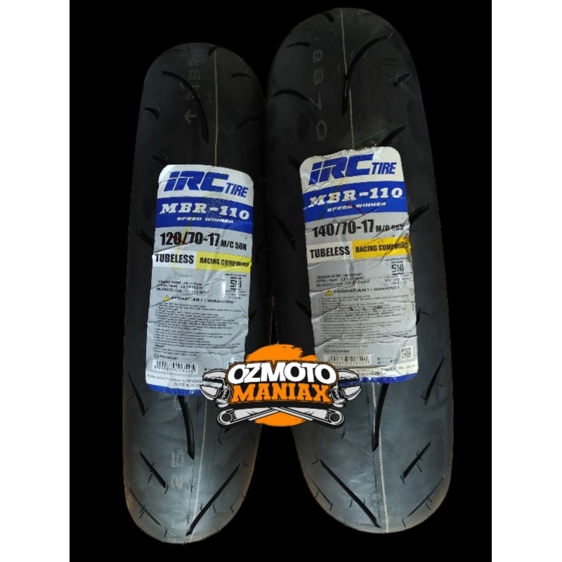 Paket Ban IRC MBR-110 size 120/70-17 & 140/70-17 (Soft Compound)
