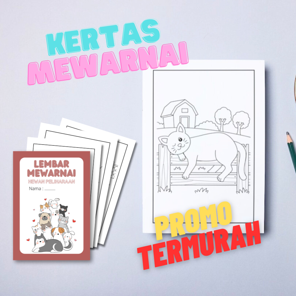 

KERTAS MEWARNAI GAMBAR EDISI HEWAN PELIHARAAN ukuran A4 untuk Anak PAUD TK Dan SD PROMO TERMURAH !!