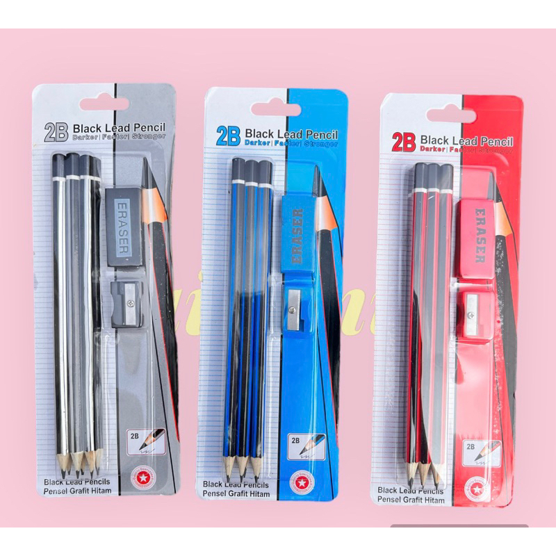 

2B pensil untuk UJIAN pensil black lead pencils grafit hitam darker faster stonger