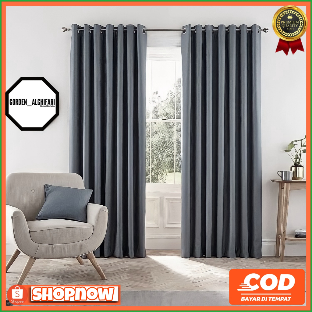 Gorden minimalis modern terbaru premium mewah gordyn jendela blackout polos murah tirai pintu