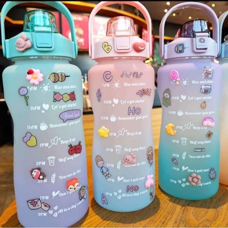 BOTOL AIR MINUM VIRAL KAPASITAS 2 LITER DAN 1 LITER