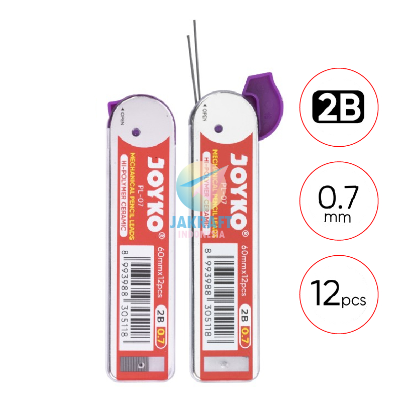 

(1 Tube) Isi Segala Pensil Mekanik 2B JOYKO PL-07 Mechanical Pencil Lead 0.7 mm isi 12 Pcs