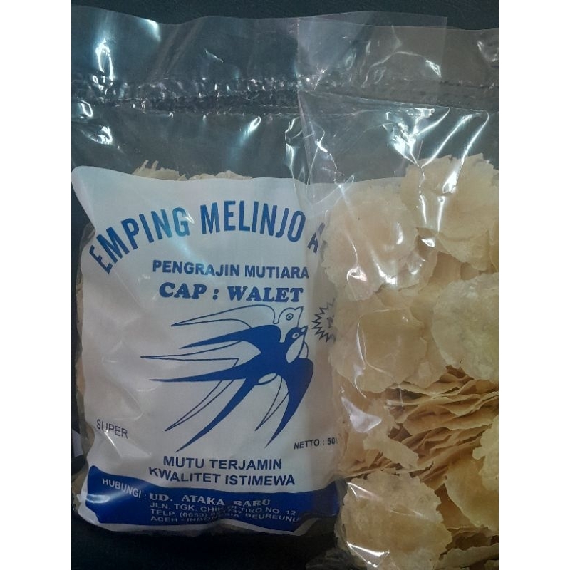 Emping Aceh Cap WALET Grade A Super Tipis ( 500 gr)