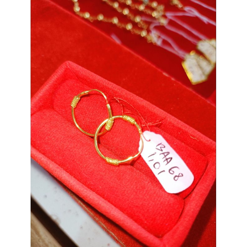 Anting emas model bulat ring | Anting emas asli 17