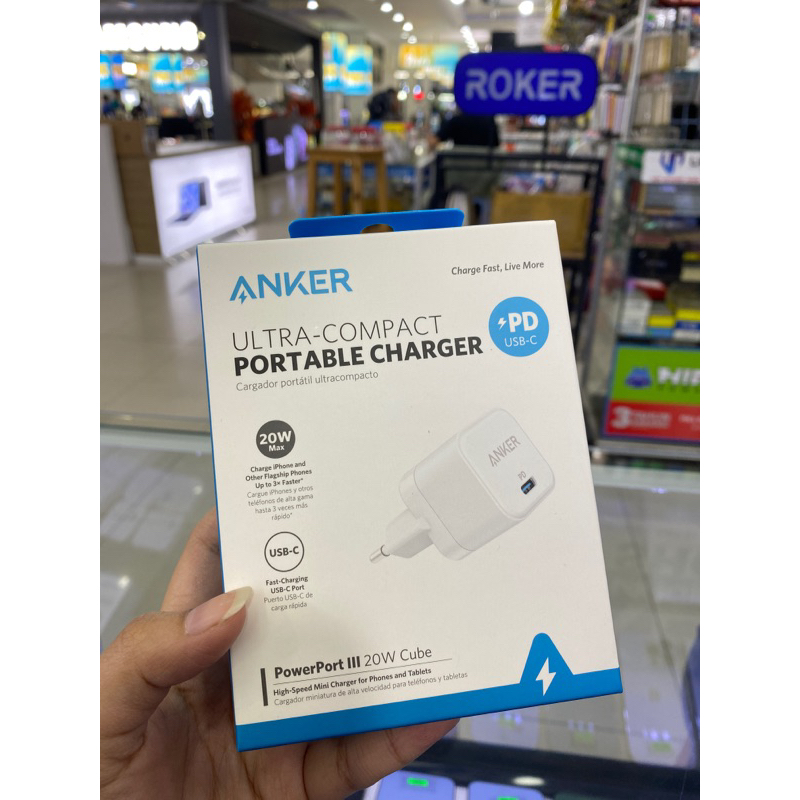 ANKER POWER PORT III NANO KEPALA CHARGER MAXIMUM SPEED 20WATT