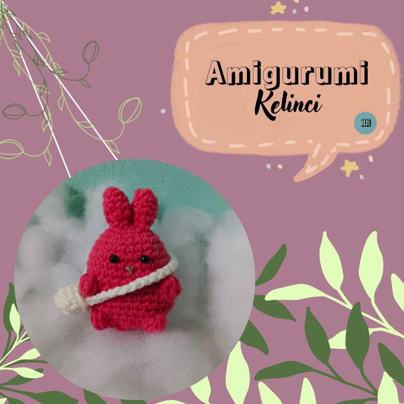 Amigurumi kelinci/Boneka kelinci rajut/Boneka lucu