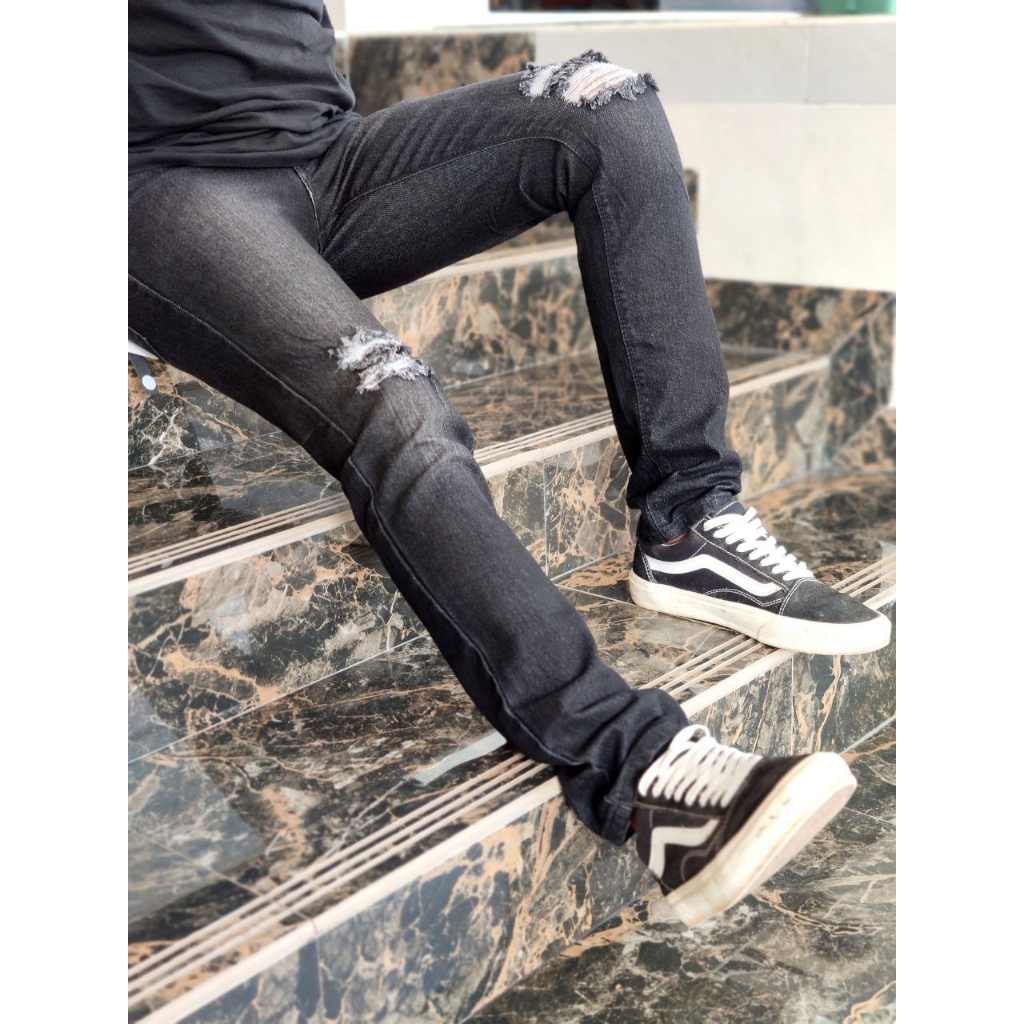 ORLEN DENIM CELANA JEANS PRIA SOBEK CELANA PANJANG SLIMFIT