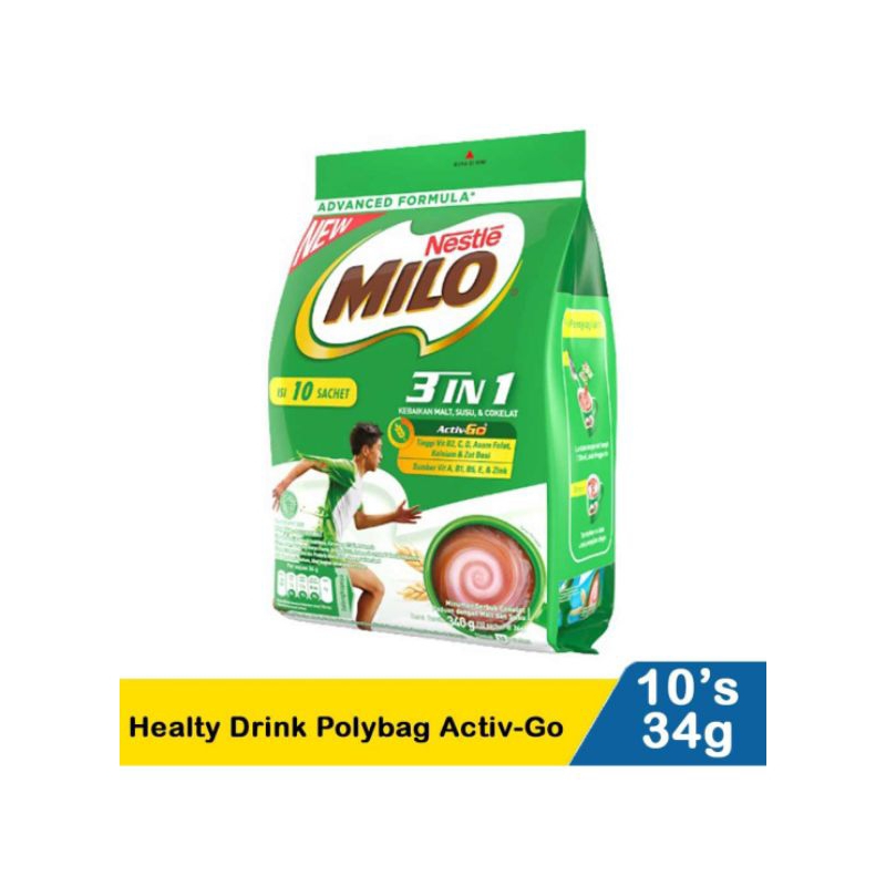 

Healty drink milo isi 10 pack x 34 gr