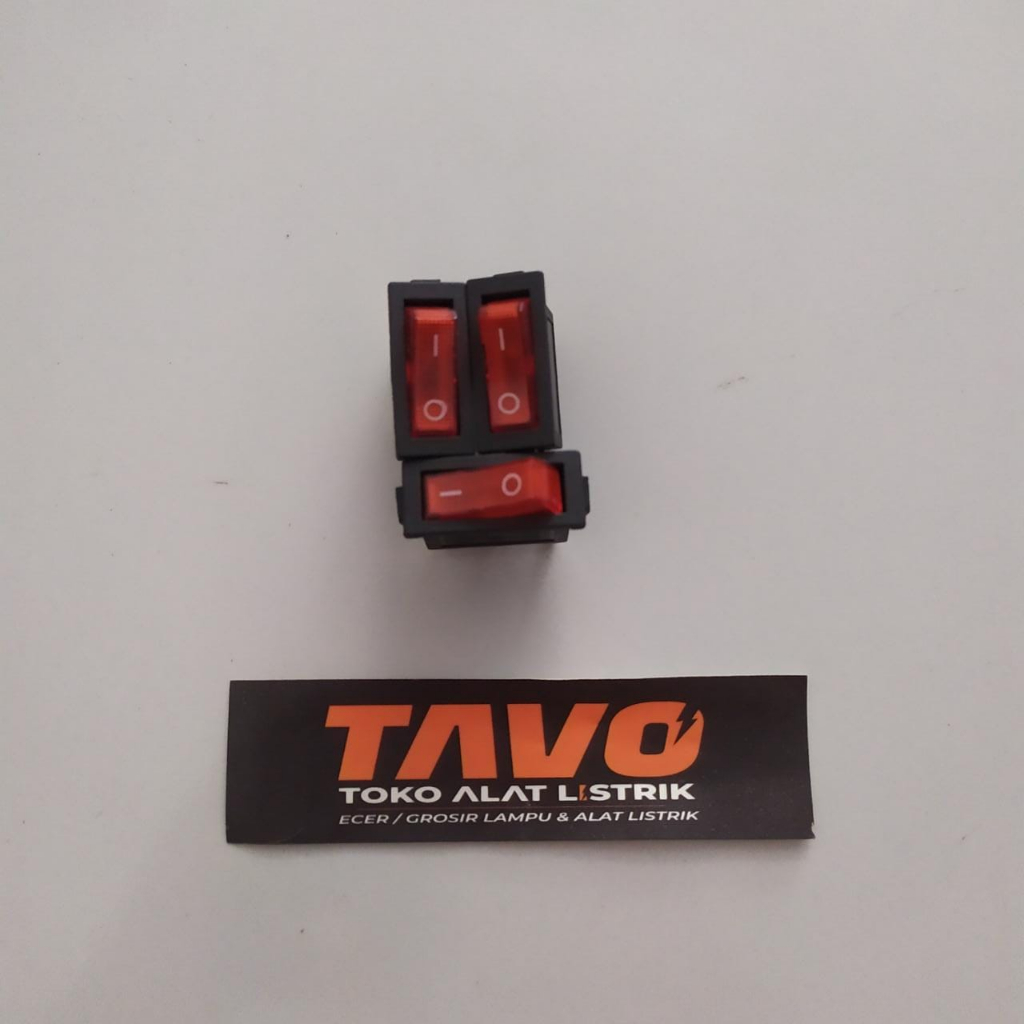 Saklar Switch Lampu Gepeng 3 Pin / Saklar Gepeng ON OFF 3 Kaki Saklar Switch On Off DC 12V + Lampu (