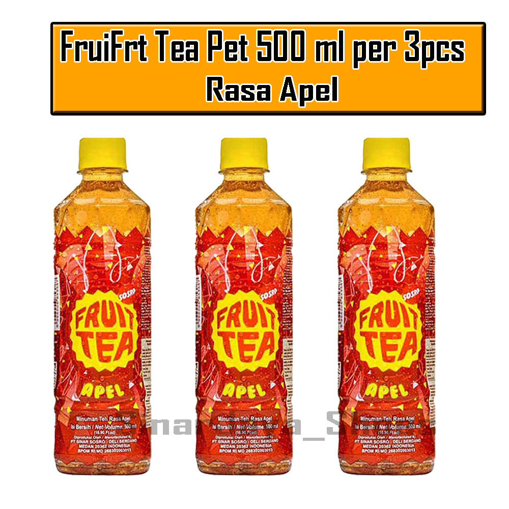 

Fruit Tea Sosro Apel pet 500 ml isi 3 Pcs