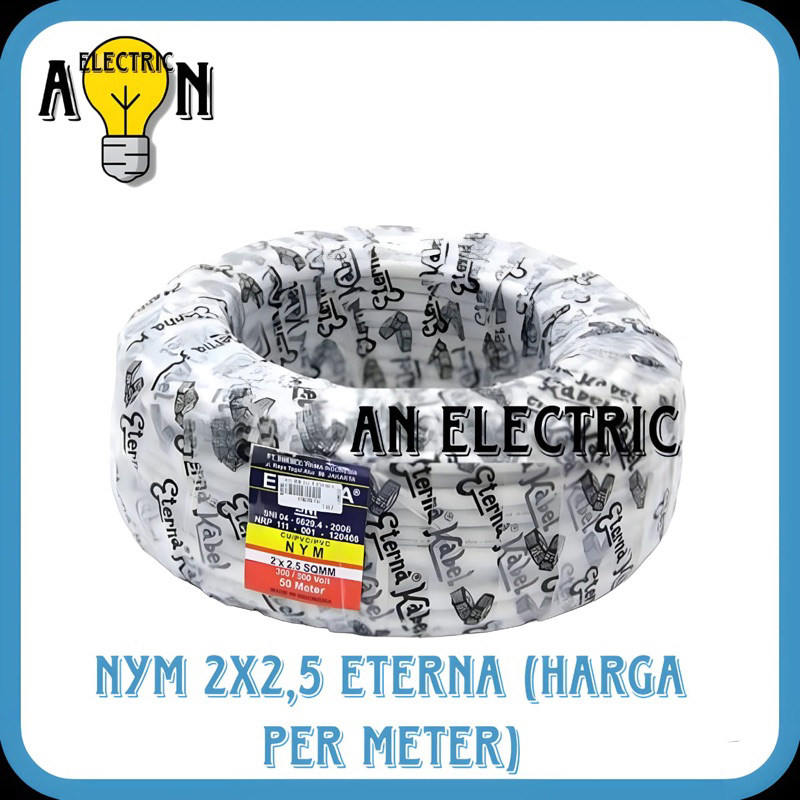 Kabel Kawat 2x2,5mm Nym Eterna - Nym Kawat 2x2.5mm Eterna (Harga Permeter)