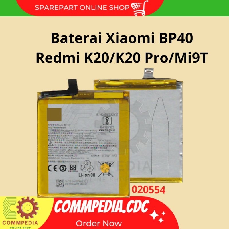 Baterai Redmi K20/K20 Pro/Mi9t BP40