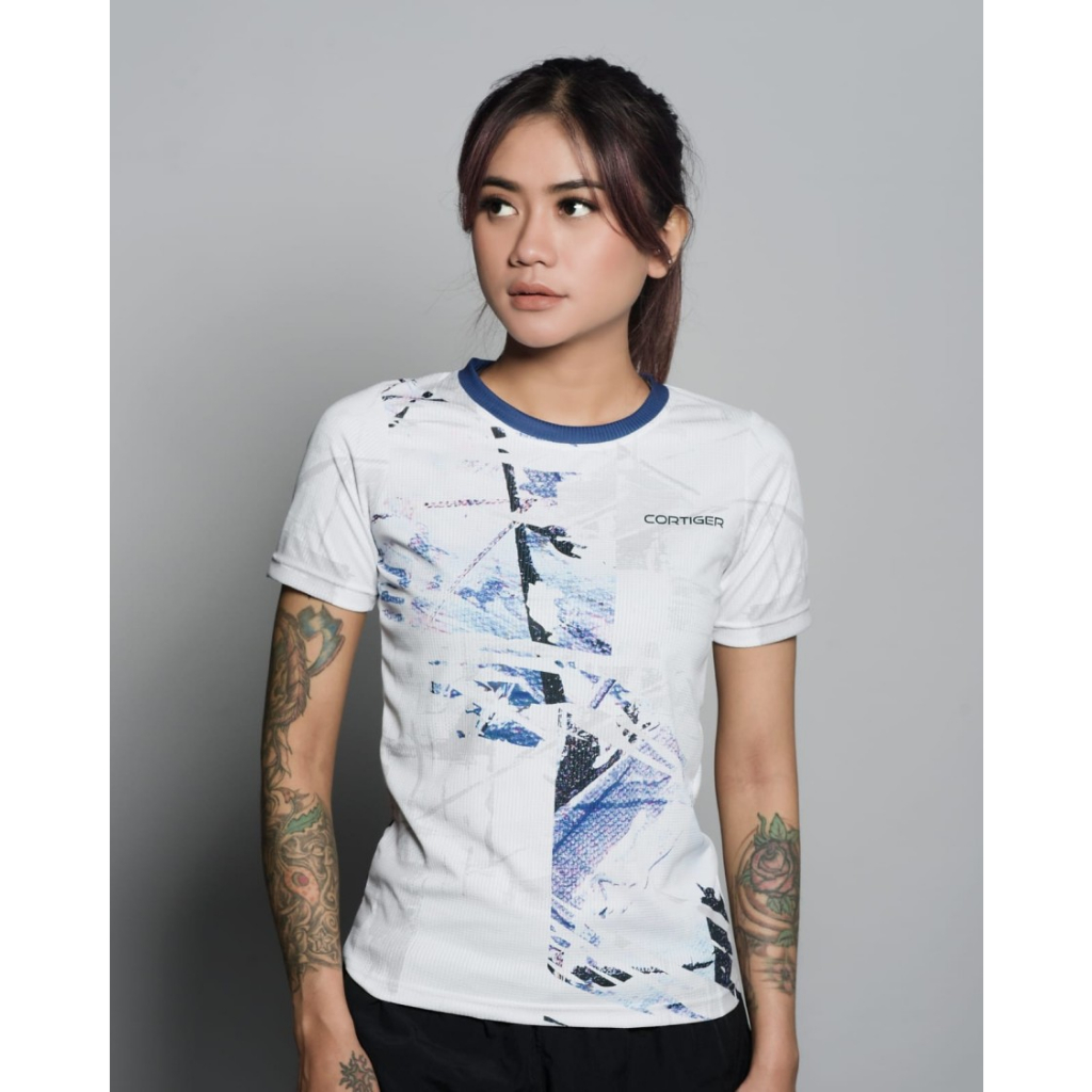 Cortiger Jersey lari Cortiger - CORE PRIMO "T-SHIRT RUNNING ASTRATTO 2" WOMEN SHORT