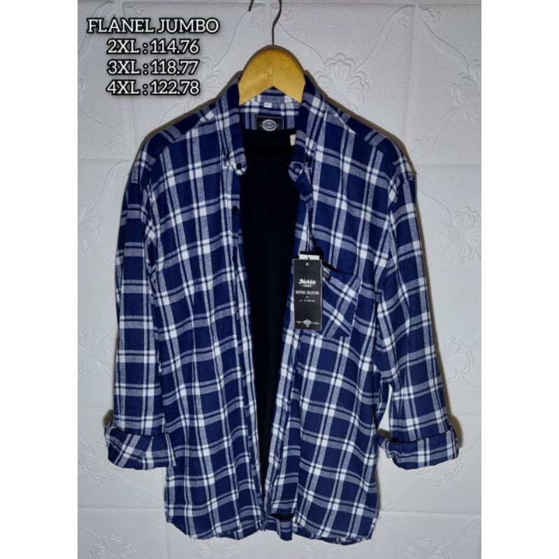 Kemeja Flanel Bigsize Tangan Lengan Panjang Hem Cowo Cowok Pria Premium Kotak Jumbo Big Size Besar X