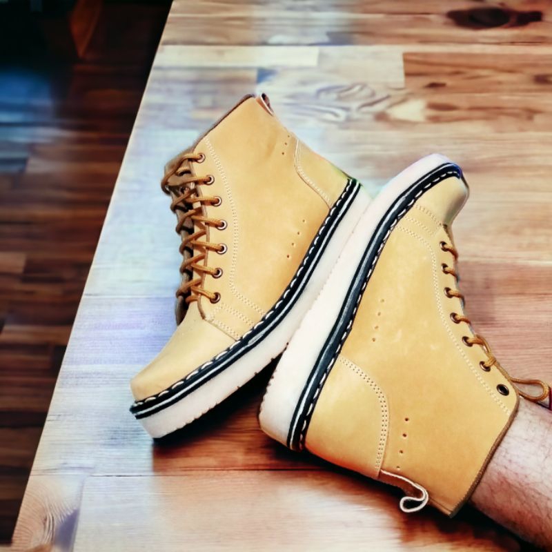 sepatu boots kulit sapi asli crazy horse sepatu boots pria kekinian