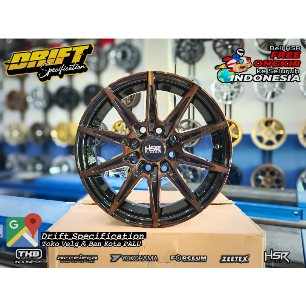 Velg Racing Mobil Karimun Wuling Air EV Datsun Velg HSR Ring 14x6 Lubang 4x100