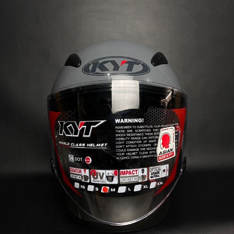 RK HELM KYT GALAXY FLAT R GREY GLOSS ORIGINAL DOUBLE VISOR HELM KYT GALAXY FLAT R ABU ABU GLOSSY