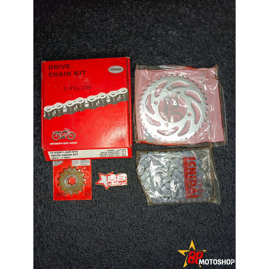 ICHIDAI gear set 428 38T 15T 100L Jupiter RXZ RXKing F1ZR Vega R MX
