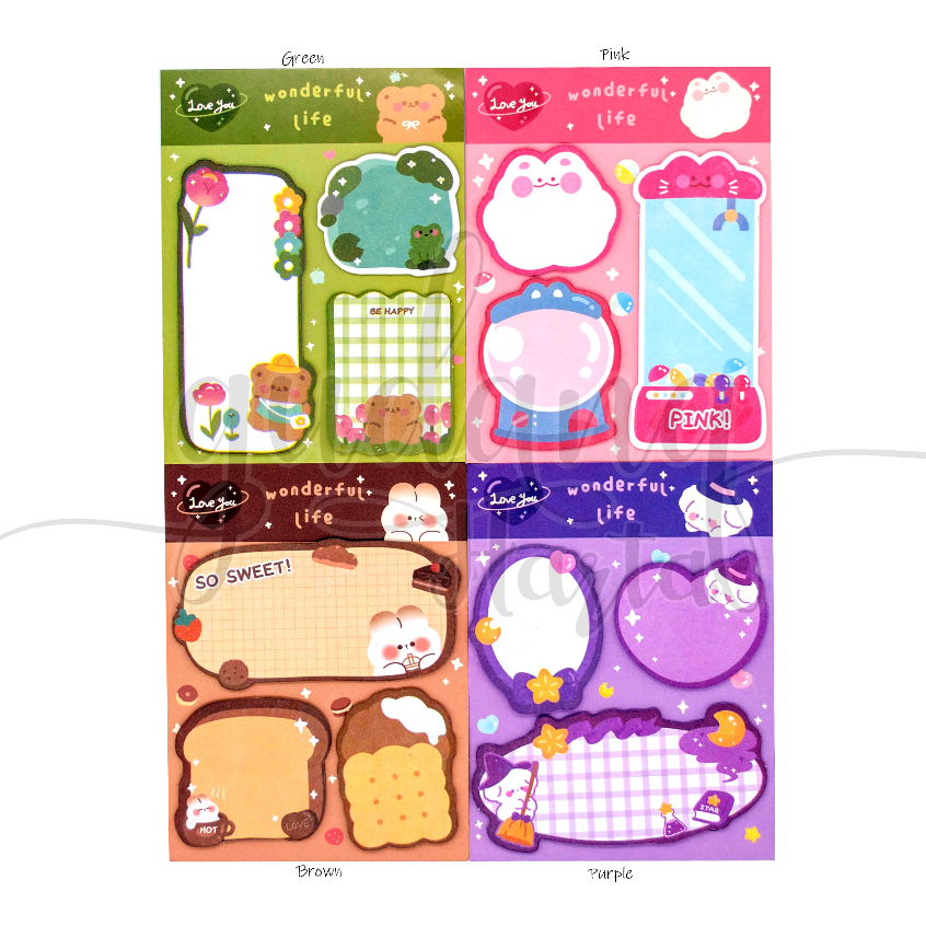 

Sticky Notes Set Wonderful Life Note Motif Full Color DIY Scrapbook GH 301136