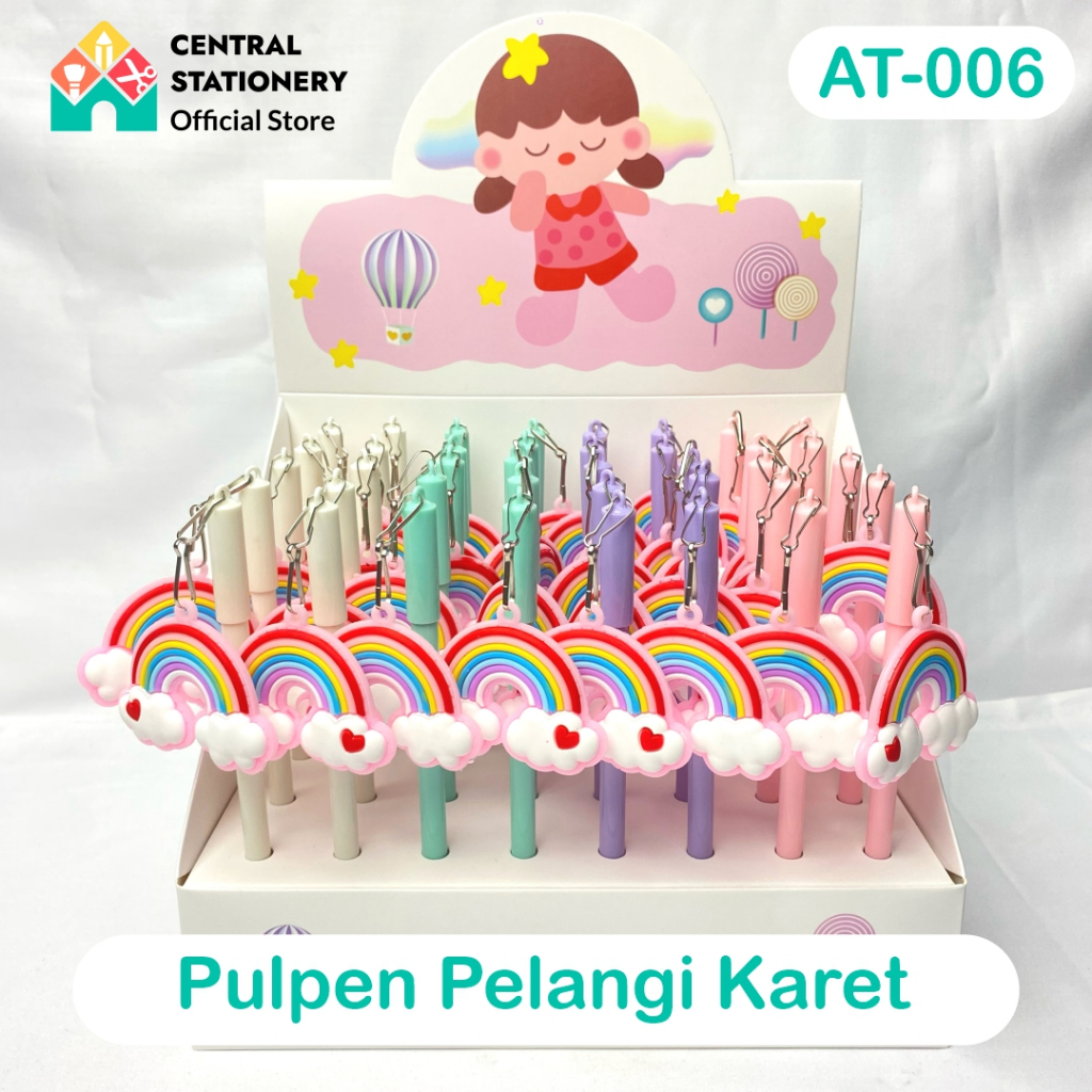 

Pulpen gel gantungan karakter pelangi karet AT-006