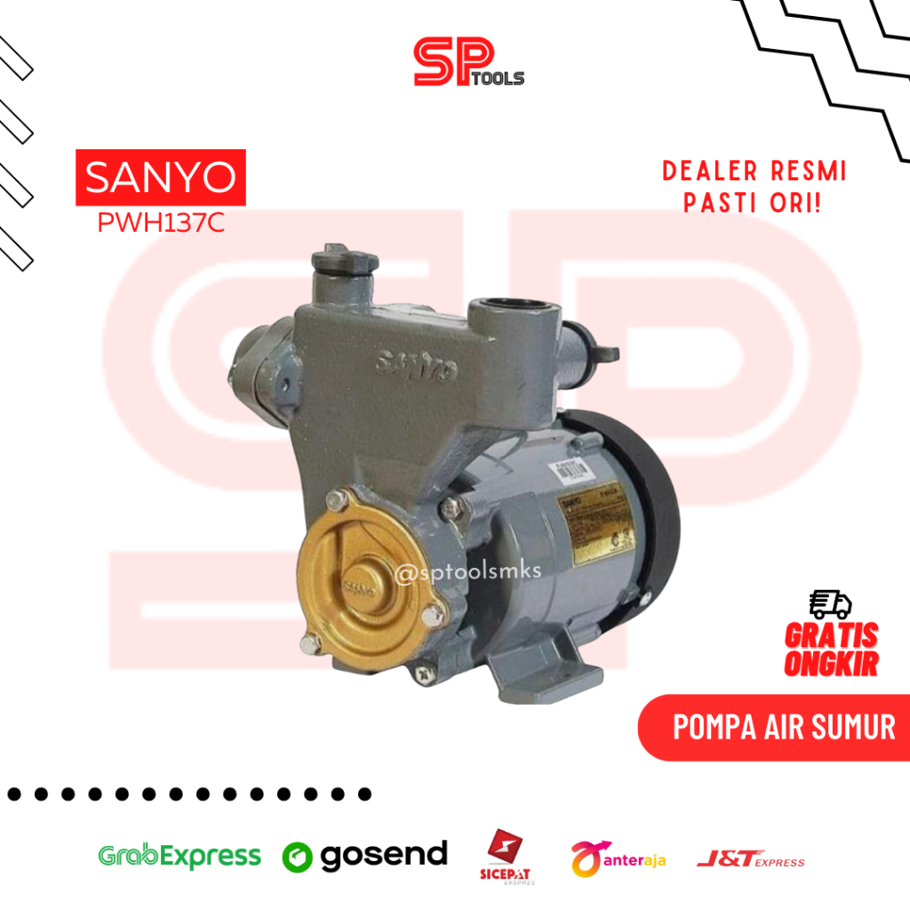POMPA AIR SUMUR DANGKAL NON OTOMATIS AUTO SANYO PWH137C PWH 137C