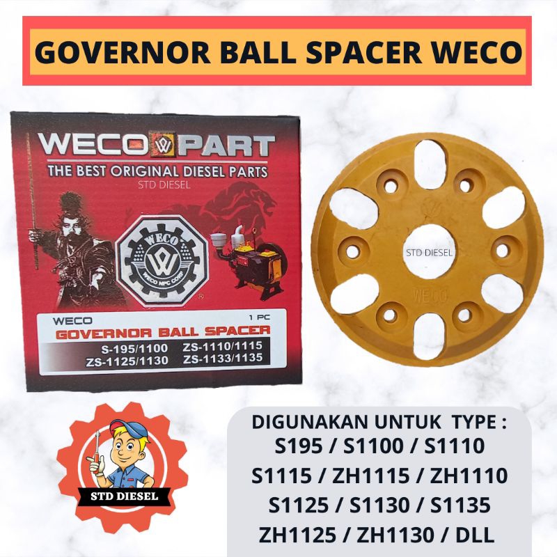 GOVERNOR BALL SPACER MERK WECO FIBER S195 S1100 S1110 ZH1110 ZH1115 S1125 S1130 ZH1125 ZH1140 S1135 