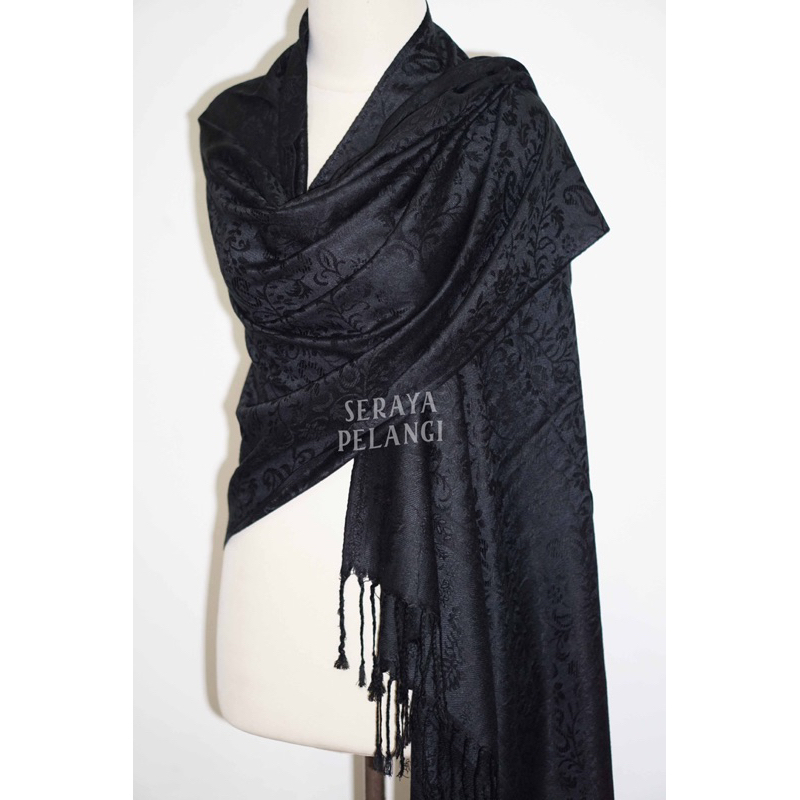 Pashmina Motif Sulur 01 Selendang Scarf Syal Shawl Pasmina Halus Souvenir Hadiah Ulang Tahun Birthda