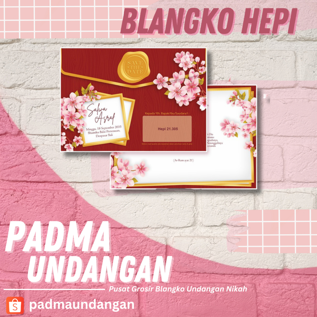 Blangko Undangan Hepi 305 | Padma Undangan