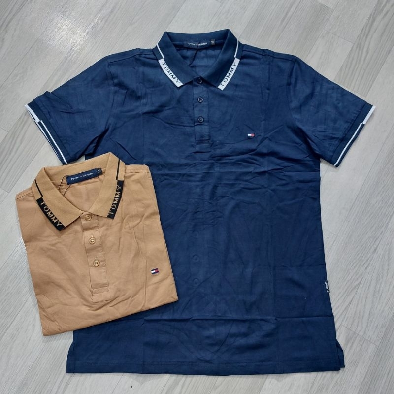 KAOS POLO KERAH PRIA IMPORT BRANDED PREMIUM TOMMY HI**IGER UTUH STORE