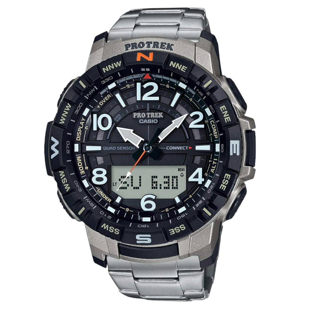 Jam Tangan Pria Casio Pro trek PRT B50 Stainless