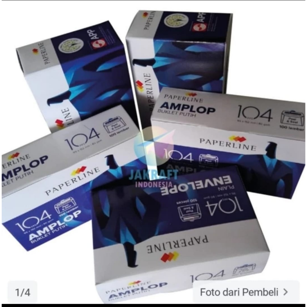 

Paperline Amplop Putih 104 Polos / 90 Polos - Box isi 100 lembar.