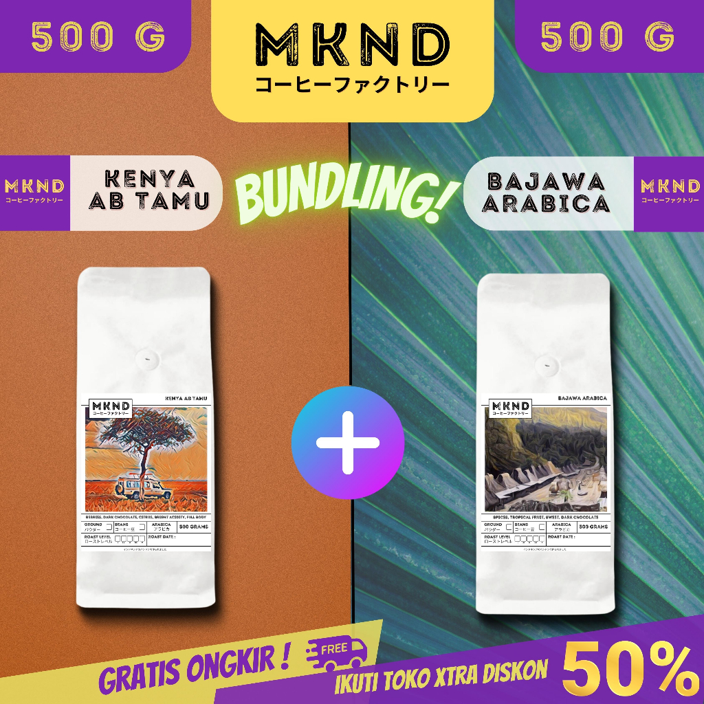 

MKND® BUNDLING HEMAT 2X500 KOPI ARABIKA FLORES BAJAWA GRADE 1 SINGLE ORIGIN + KOPI ARABIKA KENYA AB TAMU IMPORTED BEANS PROMO DISCON | BIJI BUBUK | SINGLE ORIGIN | PREMIUM COFFE | ROASTED BEANS | MANUAL BREW | COFFE ROASTERY