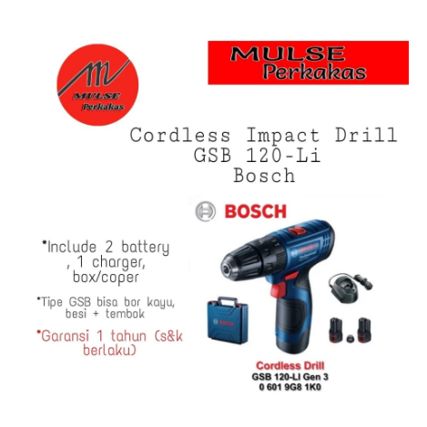 Bor Cordless Impact Bosch GSB 120-Li Bosch (Original)