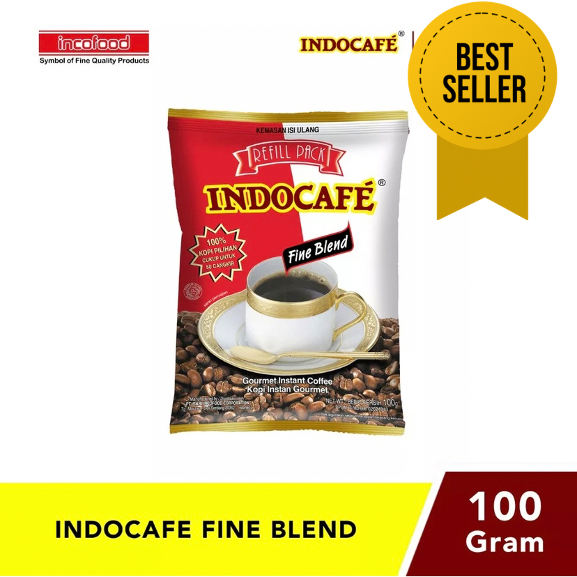 

Kopi Hitam / Kopi Asli INDOCAFE Fine Blend / Refil Pack / 100Gr / halal