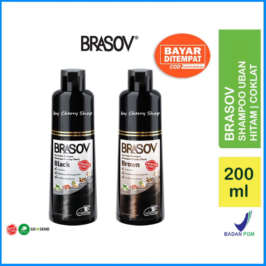 [200ML | BPOM] BRASOV Shampoo Pewarna Rambut 200 ML Ammonia Free Hair Color Shampoo Penutup Uban