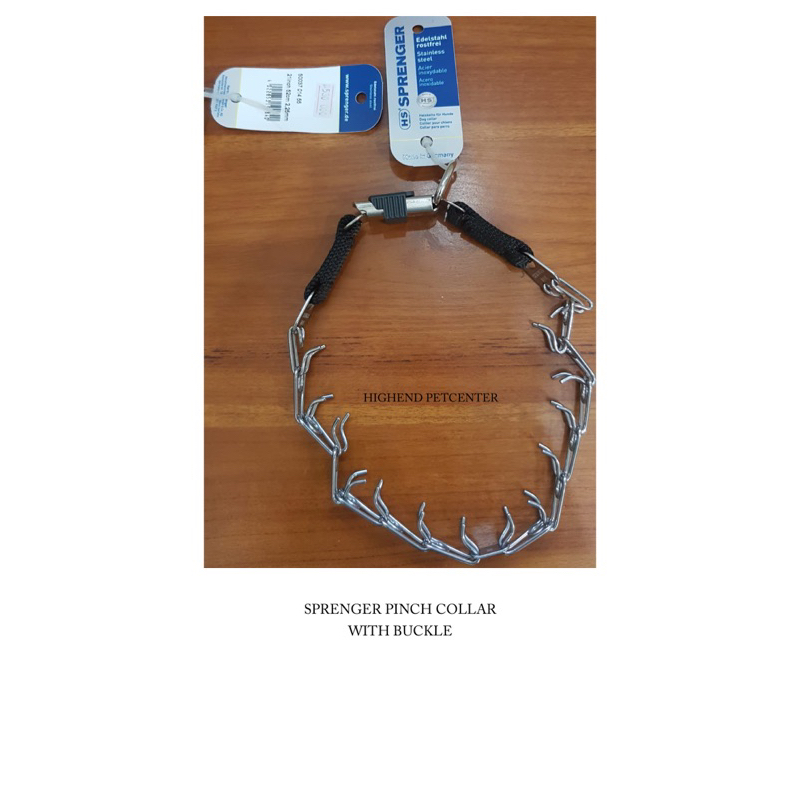Kalung Prong Sprenger untuk Anjing dengan Buckle 21 Inci - Bahan Stainless Steel Hitam Berkualitas d