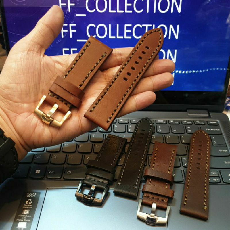 FF COLLECTION HANDMADE KULIT SAPI ORIGINAL 100% TEBAL UTUH Strap tali jam tangan UNIVERSAL  Alexandr